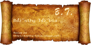 Básthy Tóbia névjegykártya